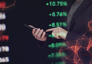 sistema de gerenciamento de dados de análise de negócios em fundo escuro simulando as ações que mais pagam dividendos em 2022